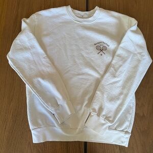 Morgan Stewart Sport Crewneck Sweatshirt- White, Size Medium